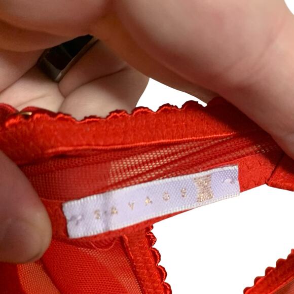 Savage X Fenty Red Goji Berry Bodysuit Womens Size S - Picture 8 of 10